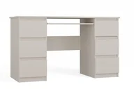 Biurka - Biurko komputerowe, 6 szuflad, kuba, 130x51x76 cm, beżowy, mat - miniaturka - grafika 1