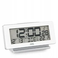 Stacje pogodowe - Budzik elektroniczny z kalendarzem i Termometrem 12,5 x 4 x 8,5 cm biały - miniaturka - grafika 1
