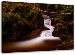 Obraz na płótnie, Wodospad w górach krajobraz natura 90x60 - Obrazy i zdjęcia na płótnie - miniaturka - grafika 1