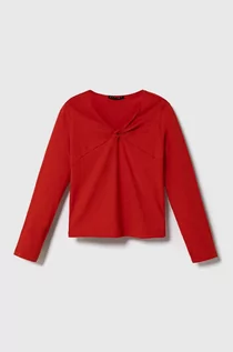 Bluzki dla dziewczynek - Sisley longsleeve dziecięcy kolor czerwony - grafika 1