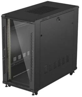 SZAFA INSTALACYJNA RACK STOJĄCA 19" 22U 600X1200 CZARNA DRZWI PRZESZKLONE LANBERG FLAT PACK - Szafy rack - miniaturka - grafika 1