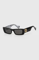 Okulary przeciwsłoneczne - Gucci okulary przeciwsłoneczne damskie kolor czarny - miniaturka - grafika 1