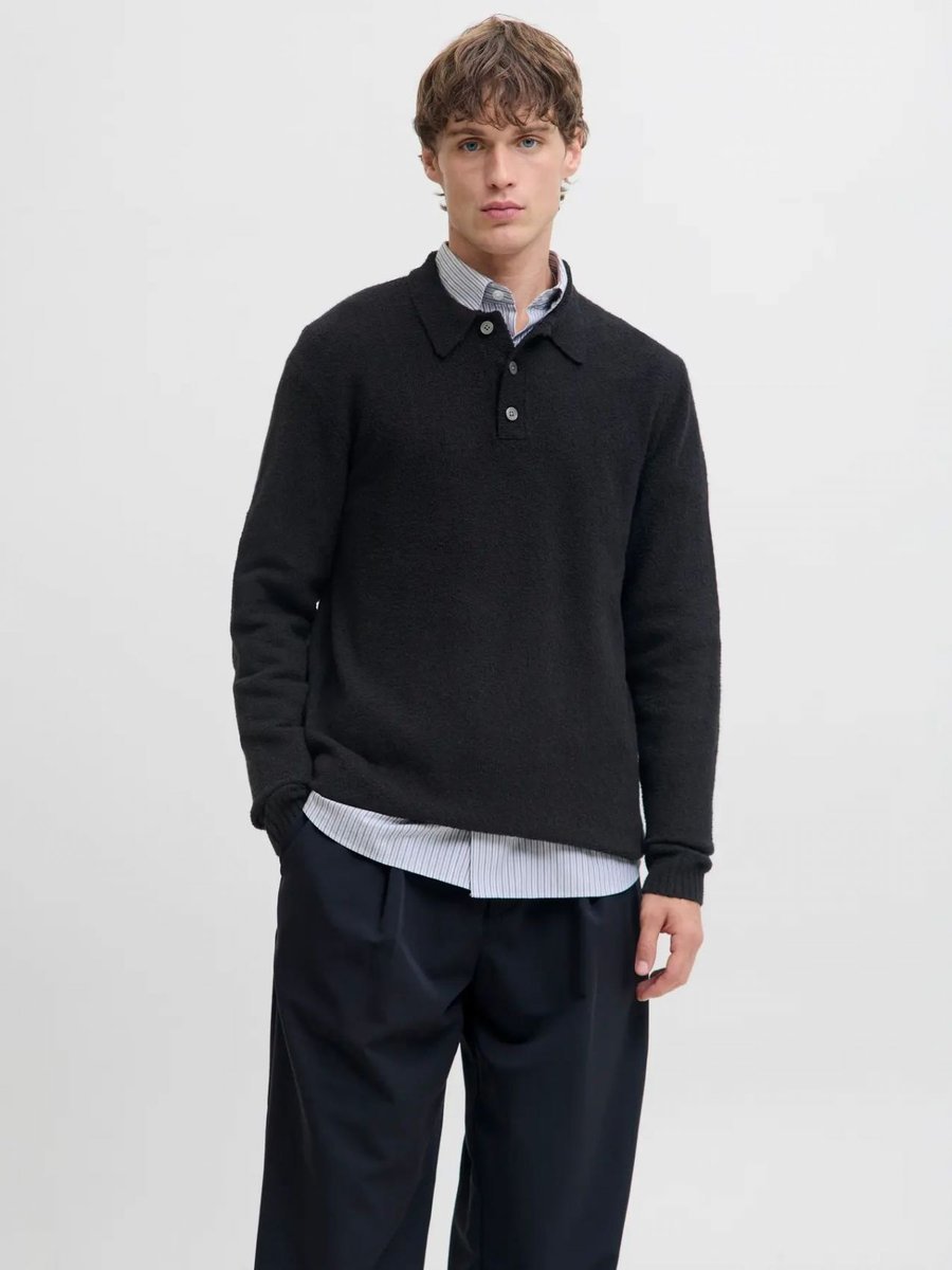 maglie mężczyzna jack and jones 12286144 maverick black/polo