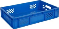 Pojemniki przemysłowe - Artech Pojemnik transportowy EURO 130, ścianki ażurowe, wym. 600 x 400 x 130 mm niebieski - miniaturka - grafika 1