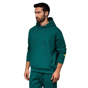 Modna dresowa bluza unisex z kapturem ciemnozielona OU-SNBC-0105 V17 XL/XXL - Bluzy męskie - miniaturka - grafika 1