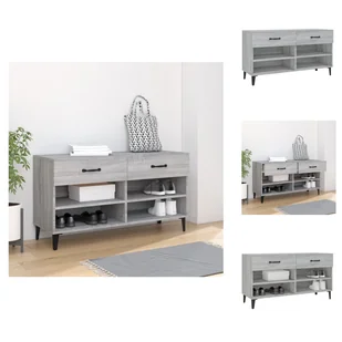 vidaXL Szafka na buty Szara Sonoma 102x35x55 cm Materiał drewnopochodny - Stojaki i szafki na buty - Szafki na buty - miniaturka - grafika 1