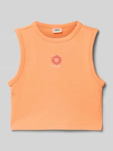 Top o kroju slim fit z dodatkiem bawełny - Koszulki dla dziewczynek - miniaturka - grafika 1