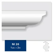 Sztukateria - Listwa sufitowa z polistyrenu NI 20, 4 sztuki 200 x 2 x 2 cm biały DMS - miniaturka - grafika 1