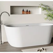 Wanny - CORCIANO Wanna wolnostojąca przyścienna - 230 l - 160 x 75 x 58 cm - Biały mat - Akryl - AMOBIA - miniaturka - grafika 1