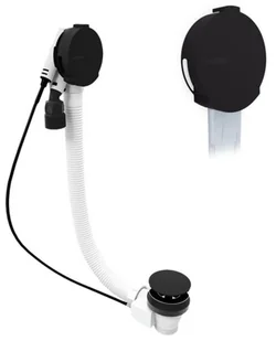 POLYSAN zestaw odpływowy z napełnianiem MARBLE długość 800 mm z korkiem CZARNYM mat do wanien wolnostojących POLYSAN 11052.21 - Syfony - miniaturka - grafika 1