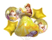 Balony i akcesoria - Zestaw balonów z Bellą z bajki Piękna i Bestia, 5 el - miniaturka - grafika 1
