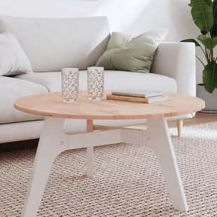 vidaXL Blat do stołu, Ø80x1,5 cm, okrągły, lite drewno bukowe - Meble modułowe i akcesoria - miniaturka - grafika 1
