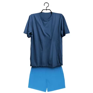 Piżamy męskie - Piżama męska z modalem, rozmiar XL, niebieska - grafika 1