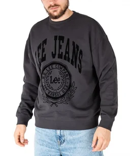 LEE CREW SEASONAL MĘSKA BLUZA KLASYCZNA LOGO NADRUK WASHED BLACK L84KRYON 112322639 - Lee - Bluzy męskie - miniaturka - grafika 1
