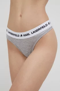 Majtki damskie - Karl Lagerfeld Karl Lagerfeld stringi kolor szary - grafika 1