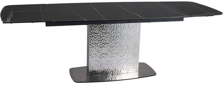 Stół MONCLER CERAMIC 160-240x90 czarny Sahara Noir/czarny mat