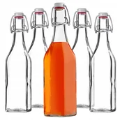 Domowy wyrób alkoholu - BUTELKA SZKLANA BUTELKI SZKLANE 500 ml 0,5L NA NALEWKI WINO 5 szt Z KORKIEM - miniaturka - grafika 1