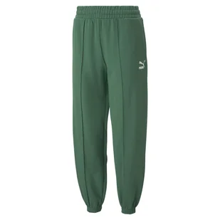 Damskie Spodnie PUMA CLASSICS SWEATPANTS TR 53568537 – Zielony - Spodnie damskie - miniaturka - grafika 1