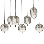 Lampy sufitowe - Lampa wisząca szklana 7-punktowa srebrna TARLO - miniaturka - grafika 1