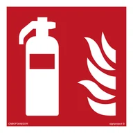 Systemy ekspozycyjne i znaki informacyjne - BF001 GAŚNICA, PS - PŁYTA PCV 1MM FOTOLUMINESCENCYJNA; (150X150MM) - miniaturka - grafika 1
