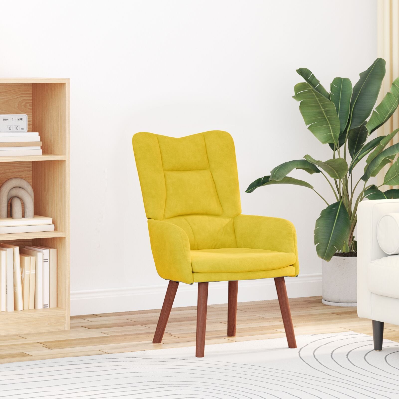 vidaXL Fotel Relaksacyjny Żółty Velvet