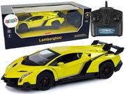 Zabawki zdalnie sterowane - Import leantoys Auto Sportowe R/C 1:24 Lamborghini Veneno Żółte 2.4 G Światła 9741 - miniaturka - grafika 1