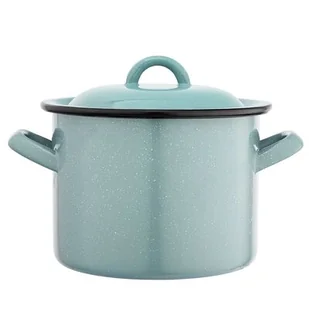 Garnek prosty 2,2 l śr. 16 cm wys. 12 cm szałwiowy nakrapiany - Garnki - miniaturka - grafika 1