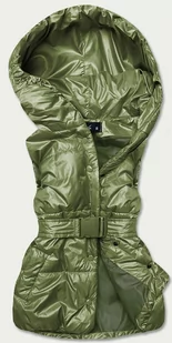 BEZRĘKAWNIK DAMSKI OVERSIZE ZIELONY (KA-016) - KAMADA - Kamizelki damskie - miniaturka - grafika 1