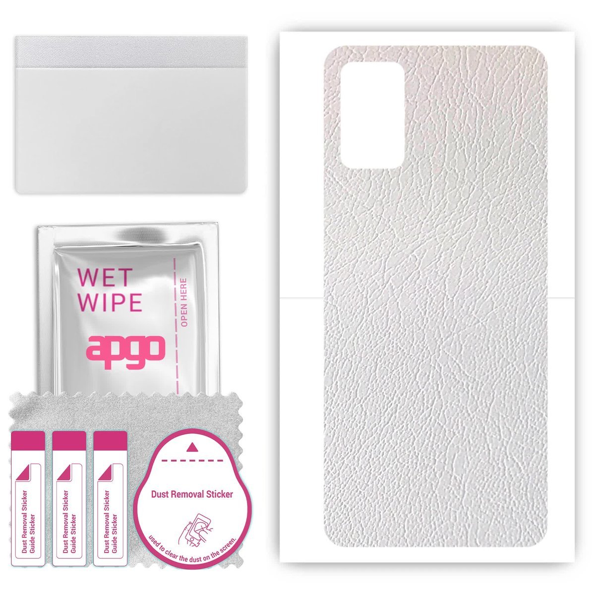 Folia naklejka skórka strukturalna na TYŁ do Samsung Galaxy F02s - Skóra Biała - apgo SKINS