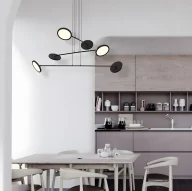 Lampy sufitowe - Designerski czarny żyrandol Vialto z dyskami LED 51W - miniaturka - grafika 1
