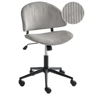 Fotele i krzesła biurowe - Beliani Krzesło biurowe KIANA Sztruks Szary - miniaturka - grafika 1