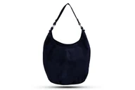 Torebki damskie - Torba Skórzana Vera Pelle Kapa Zamszowa Granatowa - miniaturka - grafika 1