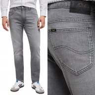 Spodnie męskie - Lee RIDER SLIM Worn In Mid Grey dopasowane szare spodnie jeansowe W29 L32 - miniaturka - grafika 1