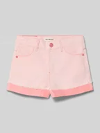 Spodnie i spodenki dla dziewczynek - Szorty jeansowe z zakładką i frędzlami - miniaturka - grafika 1