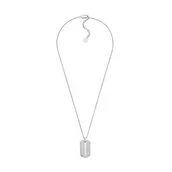 Naszyjniki męskie - Fossil Męski naszyjnik ze stali nierdzewnej z zapięciem na karabińczyk Dog tag, jeden rozmiar, Stal nierdzewna, Bez kamieni szlachetnych - miniaturka - grafika 1