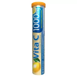 Vita C 1000mg o smaku cytrynowym x20 tabletek musujących - Przeziębienie i grypa - miniaturka - grafika 1