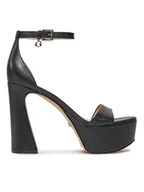 Sandały damskie - Guess Sandały Idas FLJIDS LEA03 Czarny - miniaturka - grafika 1