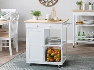 Wózki kuchenne - Beliani Wózek kuchenny biały TRAPANI - miniaturka - grafika 1