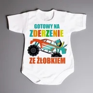 Koszulki dla chłopców - Gotowy na zderzenie ze żłobkiem - body dziecięce - miniaturka - grafika 1