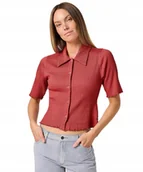 Koszule damskie - Koszula Wrangler SMOCKED SHIRT 112362981 Mineral Red S - miniaturka - grafika 1