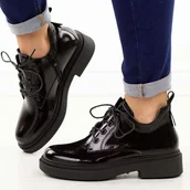 Botki damskie - Czarne skórzane botki damskie Sergio Leone Bt25727S - miniaturka - grafika 1