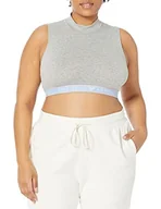 Koszulki i topy damskie - Emporio Armani Underwear Women's Icon Logoband Crop Top T-Shirt, Light Grey Melange, XL, jasnoszary melanżowy, XL - miniaturka - grafika 1
