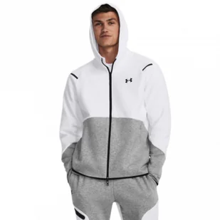 Męska bluza treningowa Under Armour UA Unstoppable Flc FZ - biała - UNDER ARMOUR - Bluzy sportowe męskie - miniaturka - grafika 1