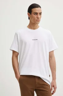 G-Star Raw t-shirt bawełniany męski kolor biały z aplikacją D25677-C336 - Koszulki męskie - miniaturka - grafika 1
