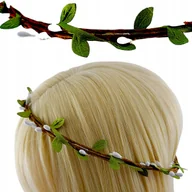 Ozdoby do włosów - Opaska do włosów Gałązka wierzby Laur Wianek z listkami - miniaturka - grafika 1