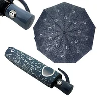Parasole - Otwierana i zamykana automatycznie parasolka damska Tiross – Srebrne Krople, granatowa - miniaturka - grafika 1