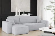 Narożniki - Sofa w kształcie L BEST narożnik tkanina Poso jasnoszary lewy - miniaturka - grafika 1