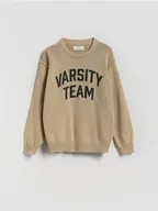 Bluzy dla chłopców - Reserved - Bawełniany sweter - beżowy - miniaturka - grafika 1