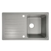 Zlewozmywaki - Aquamarin Zlewozmywak granitowy z ociekaczem, szary - miniaturka - grafika 1