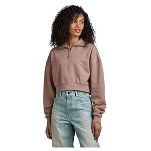 G-STAR RAW Damski sweter Cropped 1 Zip Loose Sw Wmn, brązowy (Chocolate Berry D23143-d278-b113), XL - Swetry damskie - miniaturka - grafika 1